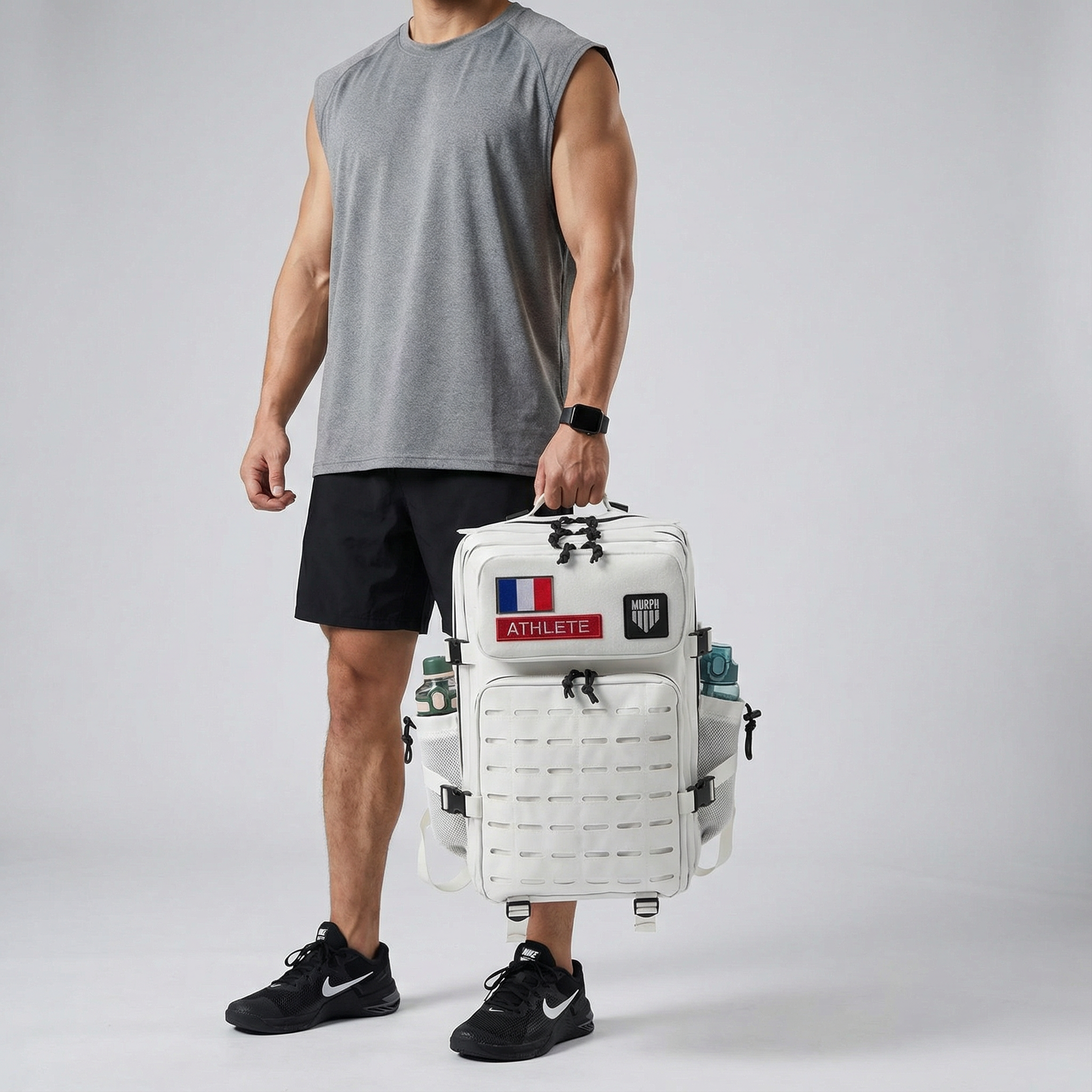 Sac à Dos CrossFit 45L Blanc Hero Murph - Intérieur Compartiments