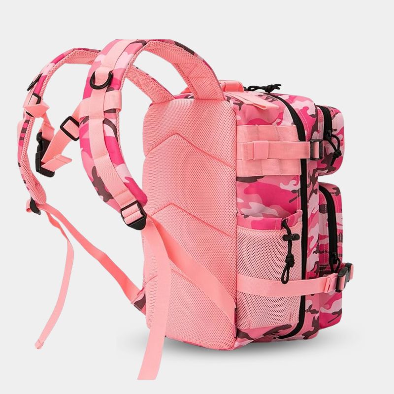 Sac à Dos CrossFit 25L Rose Camo Hero Murph - Vue Arrière Dos Rembourré et Bretelles