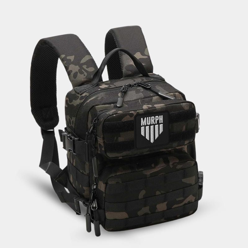 Sac à Dos Enfant 9L Camo Murph - Vue de Côté avec Patch Murph et Bretelle
