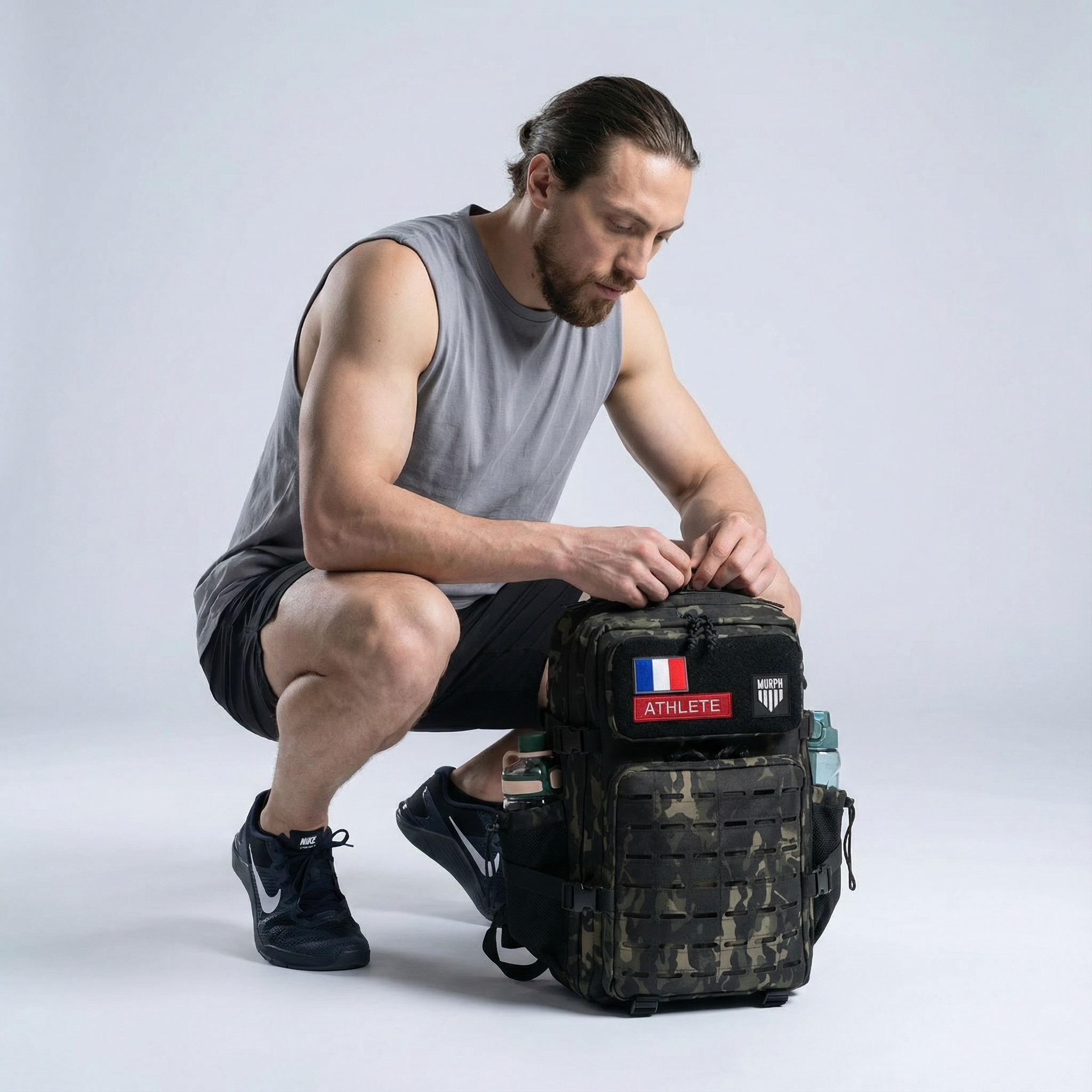 Sac à Dos CrossFit 45L Camo Hero Murph - Vue de Dessus Ouverture