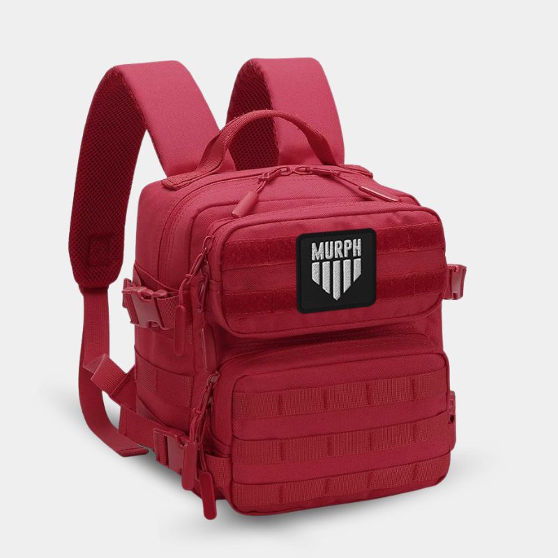 Sac à Dos Enfant 9L Rouge Murph - Vue de Côté avec Patch Murph et Bretelle