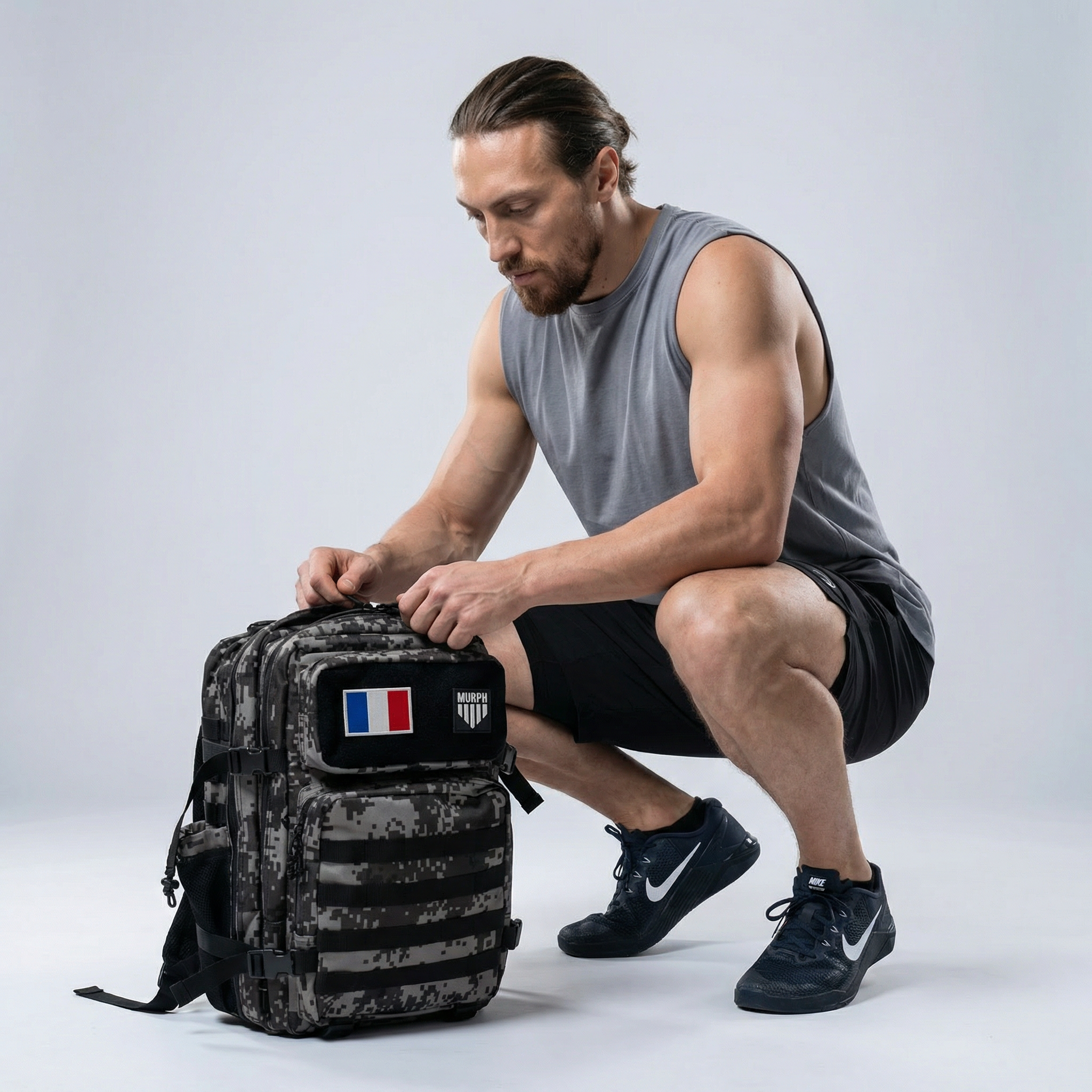 Sac à Dos Tactique 45L - Gris Camo
